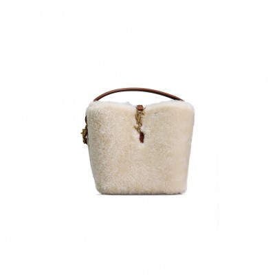 YSL LE 37 SMALL BUCKET BAG 'CREAM BEIGEBRICK' 749036320015 (17*20*13cm)